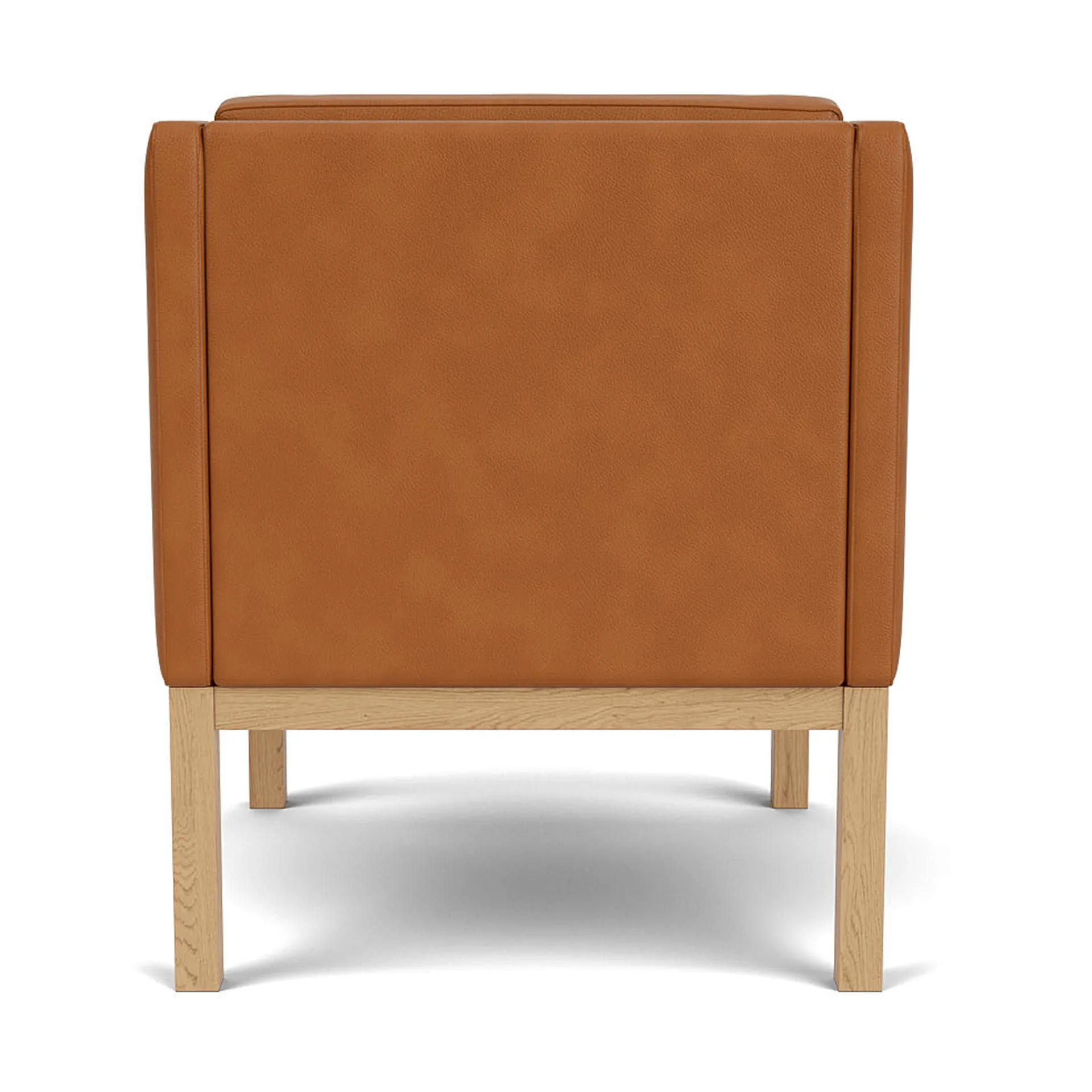 L46 MK155 easy chair poltrona com braços, Carvalho lacado-couro cognac FDB Møbler
