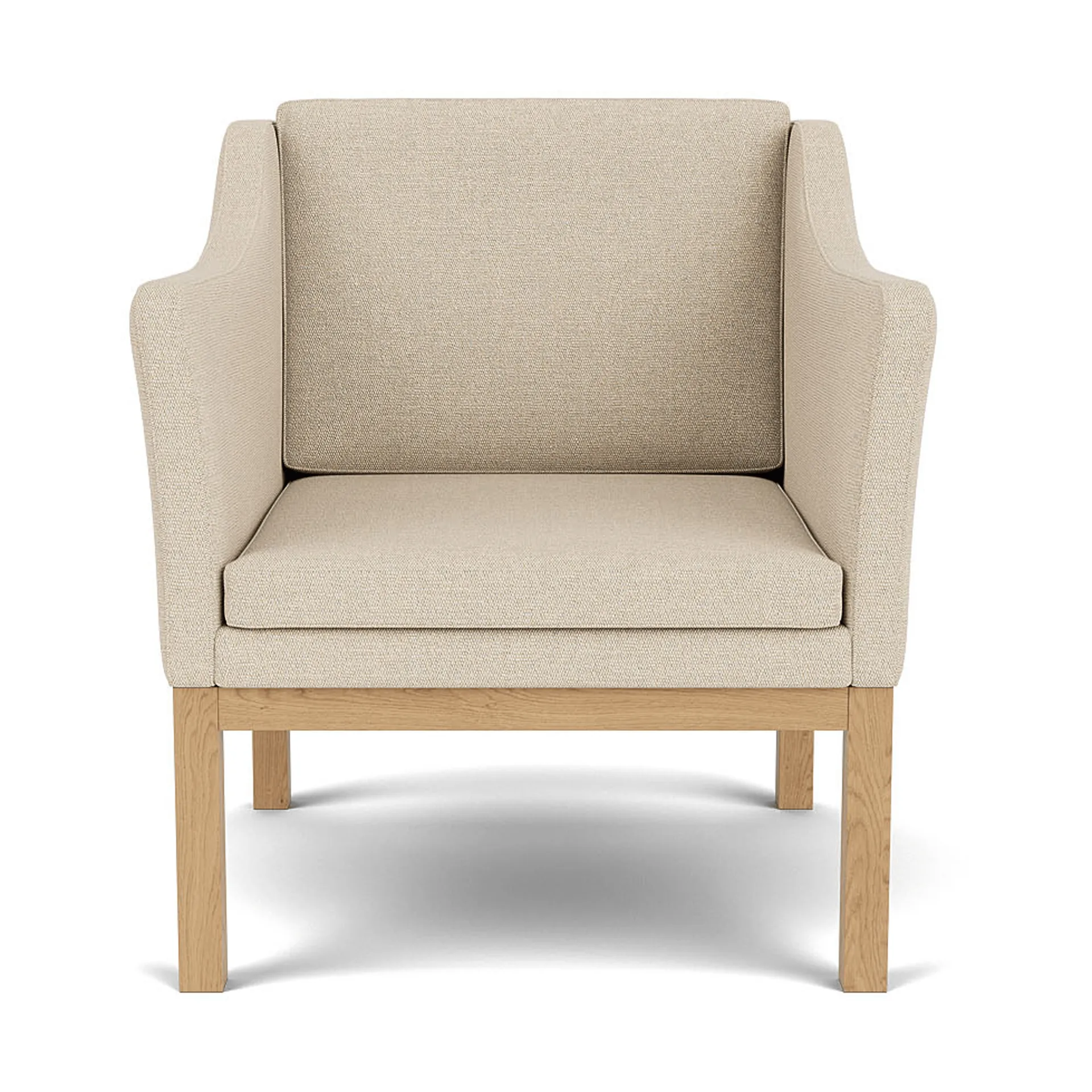 L46 MK155 easy chair poltrona com braços, Carvalho lacado - tecido bege FDB Møbler