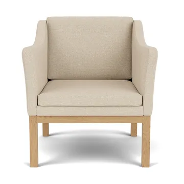 L46 MK155 easy chair poltrona com braços - Carvalho lacado - tecido bege - FDB Møbler