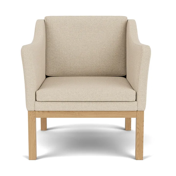 L46 MK155 easy chair poltrona com braços - Carvalho lacado - tecido bege - FDB Møbler