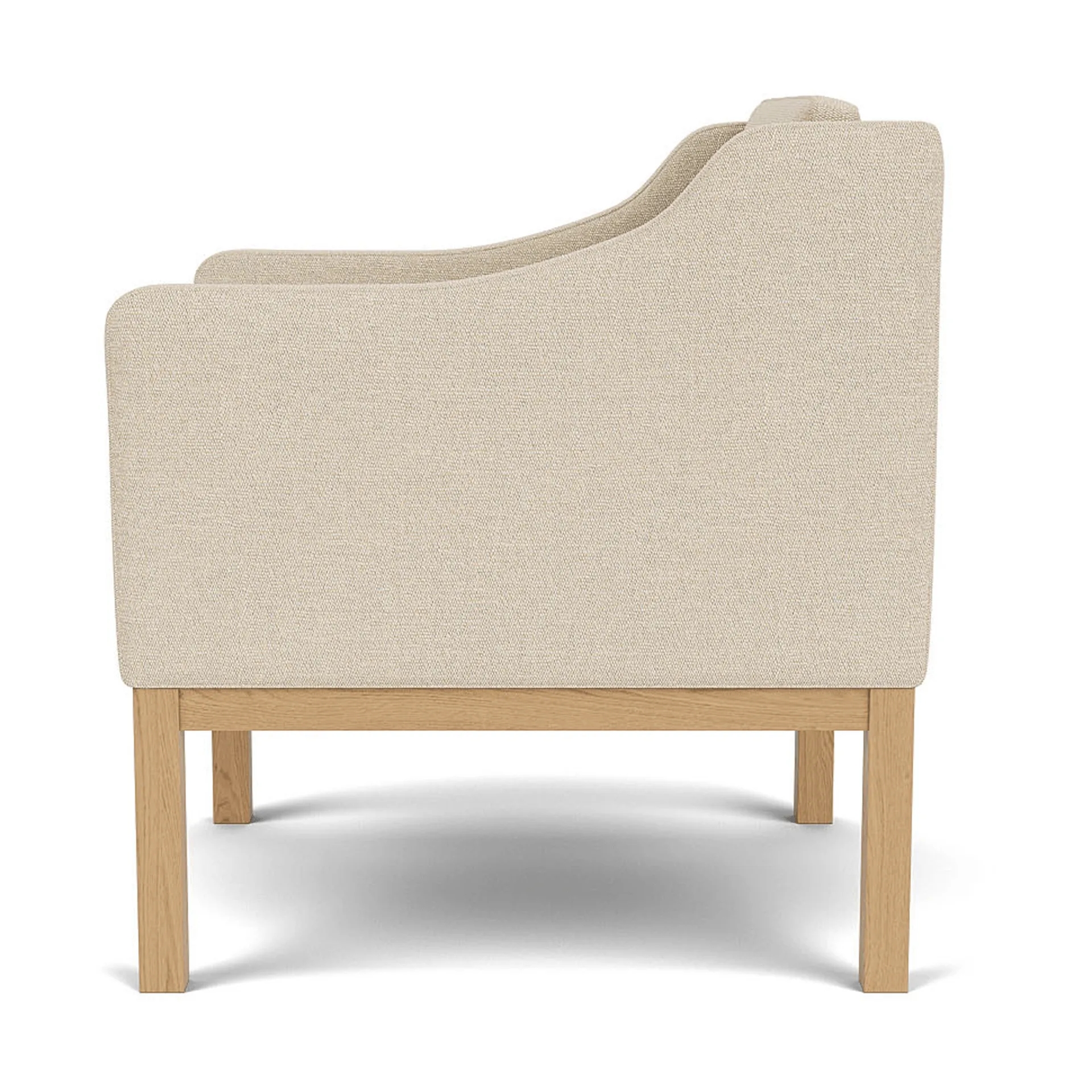 L46 MK155 easy chair poltrona com braços, Carvalho lacado - tecido bege FDB Møbler
