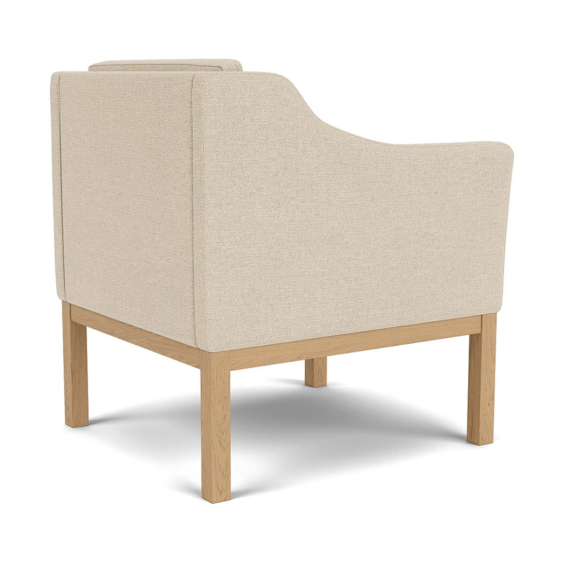 L46 MK155 easy chair poltrona com braços, Carvalho lacado - tecido bege FDB Møbler