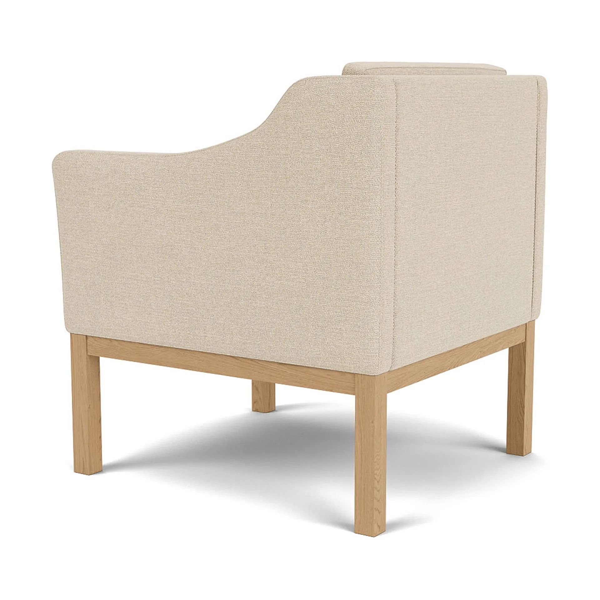 L46 MK155 easy chair poltrona com braços, Carvalho lacado - tecido bege FDB Møbler