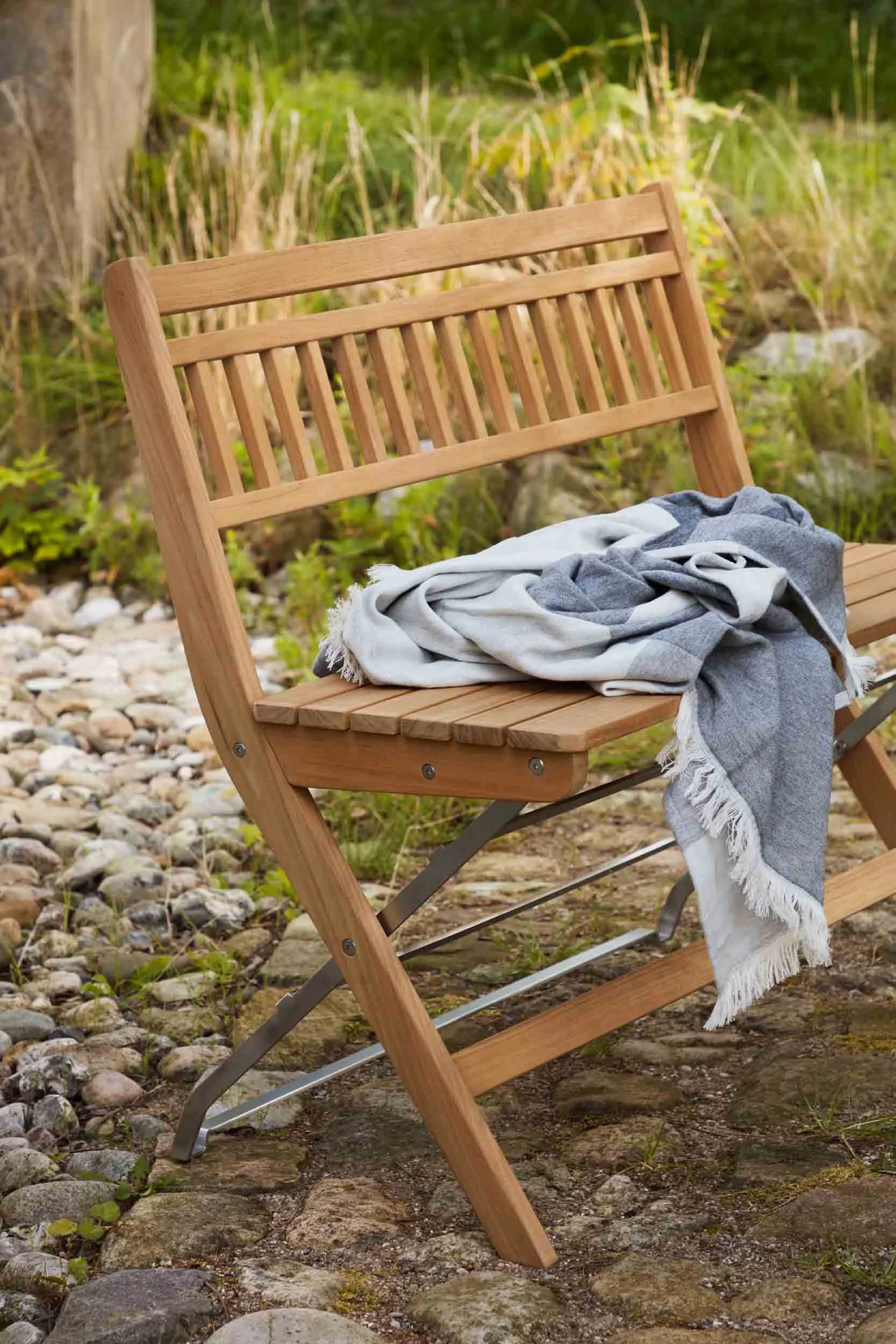 M24 Lilleø banco de varanda, Teca-aço inoxidável FDB Møbler