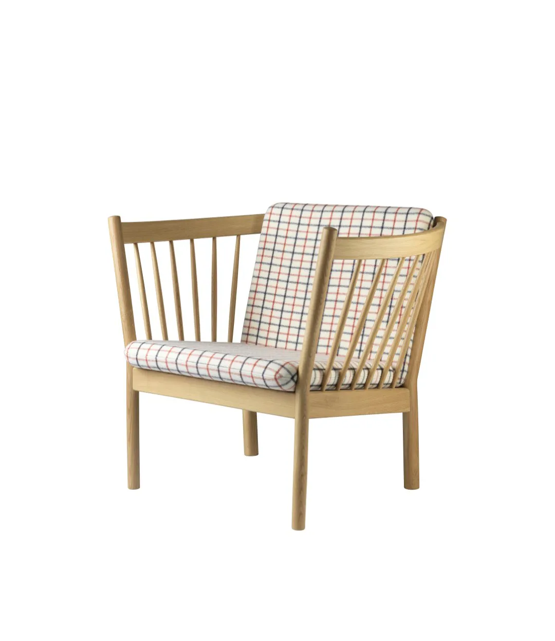Poltrona J146, Oak nature lacquered-red diced FDB Møbler
