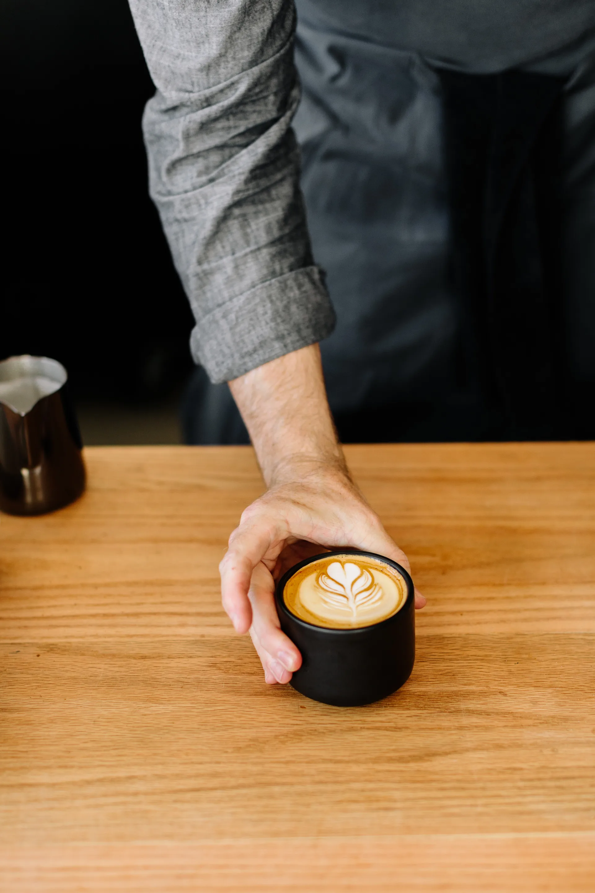 Caneca de cappuccino Monty Milk Arts 19,2 cl, Matte black Fellow