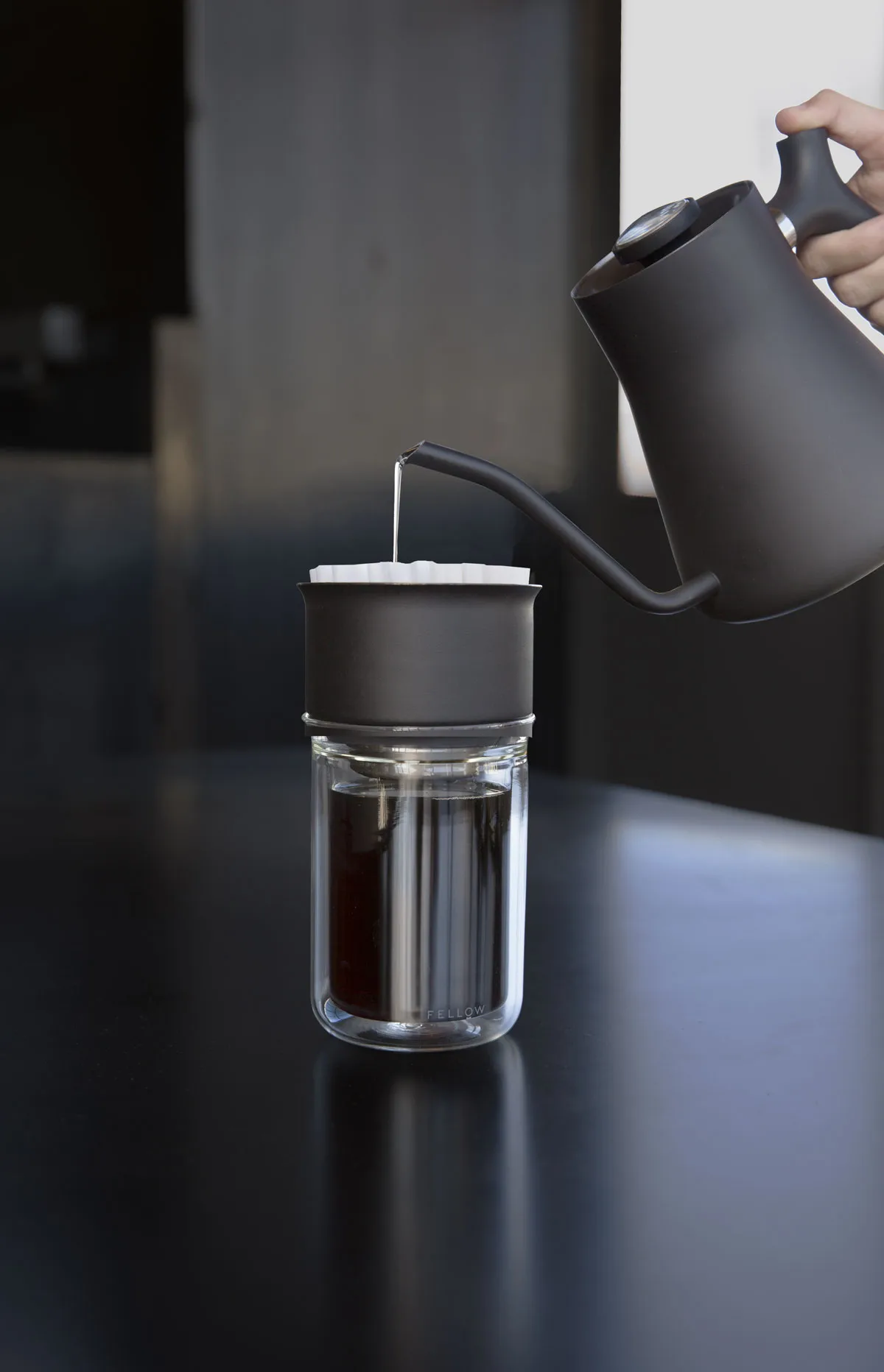 Stagg X pour-over set, Matte black-clear glass Fellow