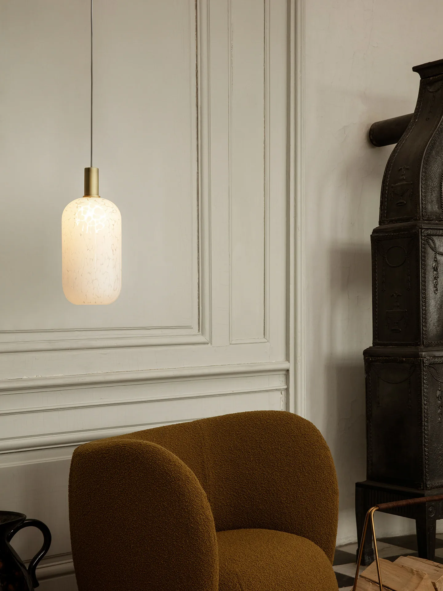 Abajur de vidro alto Casca Shade Ø18,6 cm, Milk Ferm Living