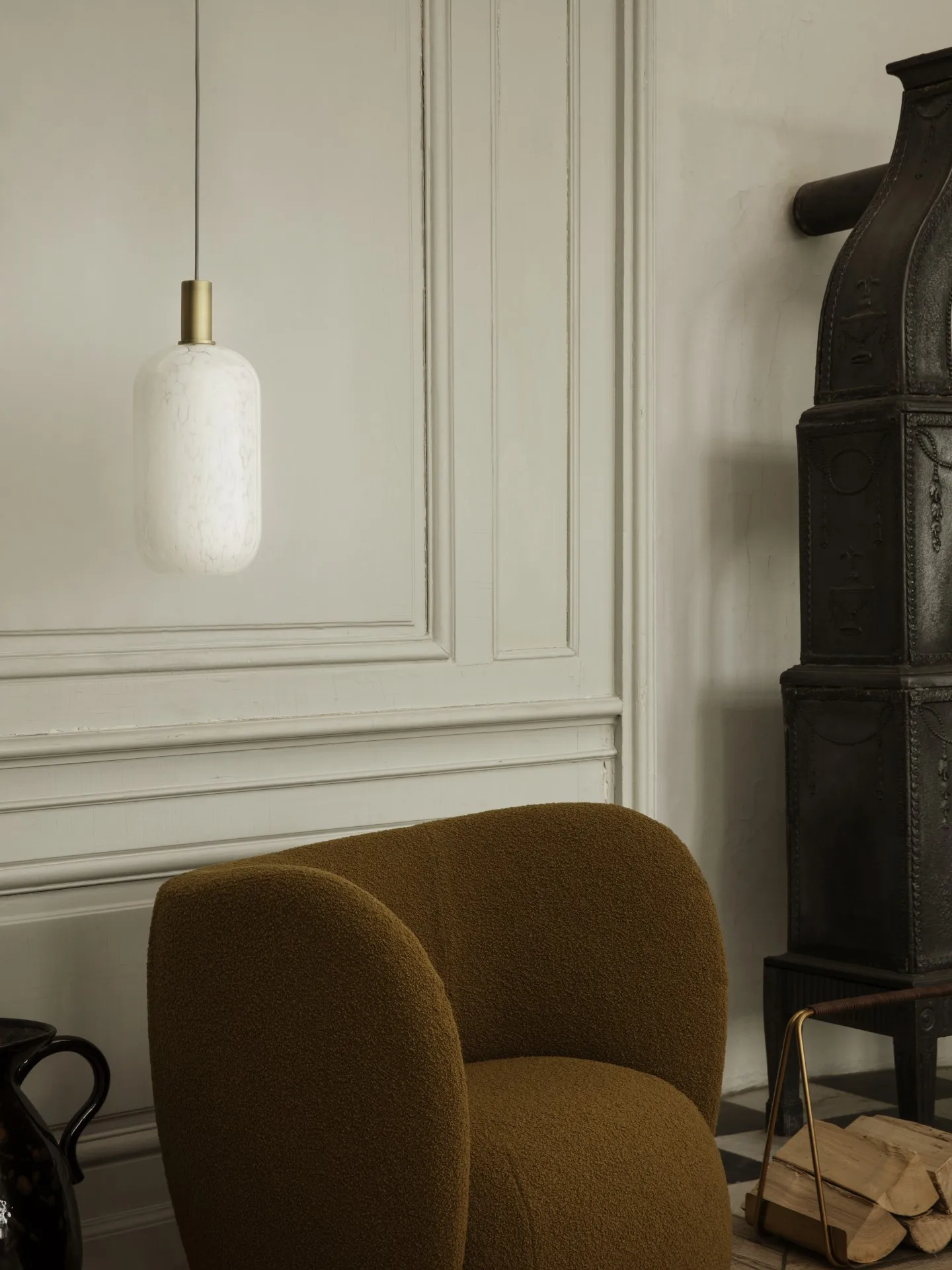 Abajur de vidro alto Casca Shade Ø18,6 cm, Milk Ferm Living