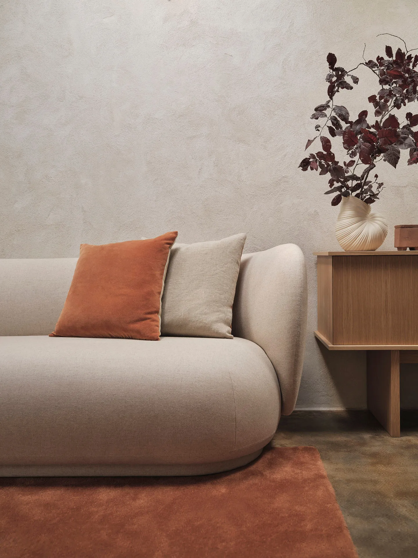 Almofada Senti 50x50 cm, Baked clay Ferm Living