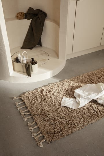 Amass tapete de pelo comprido 70x50 cm - Branco Pepper - Ferm Living