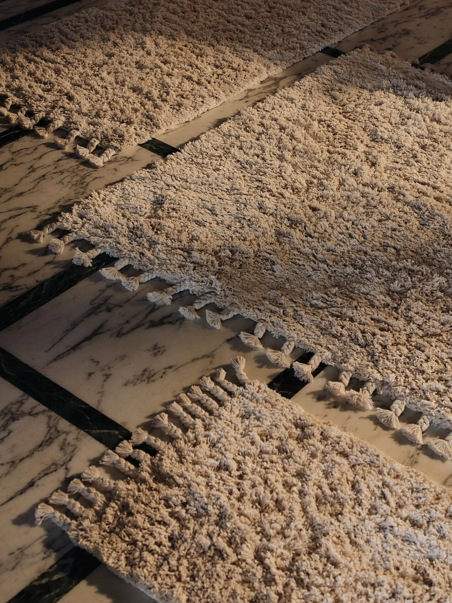 Amass tapete de pelo comprido 70x50 cm, Off-white Ferm Living