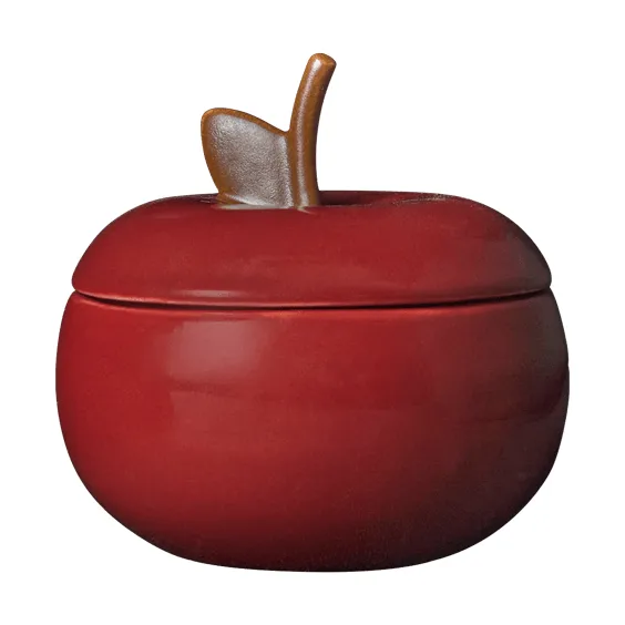Apple taça de cerâmica com tampa, Vermelho escuro, Ø9,5 cm Ferm Living