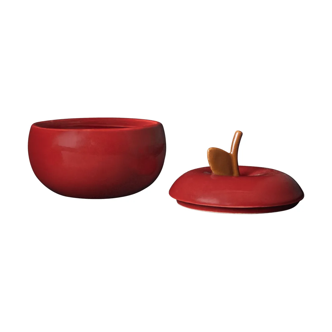 Apple taça de cerâmica com tampa, Vermelho escuro, Ø9,5 cm Ferm Living