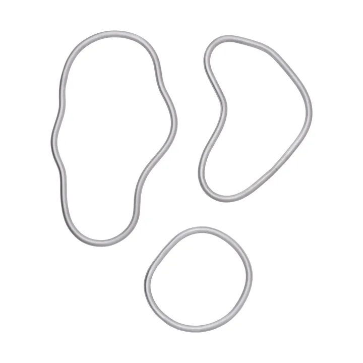 Base de pratos, 3 peças Pond - Alumínio - Ferm Living