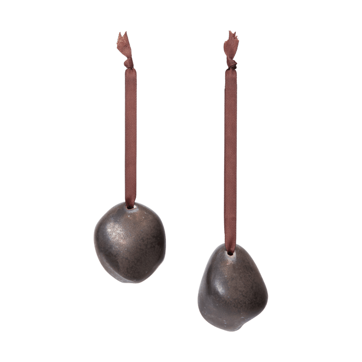 Bellure pendente de Natal 7 cm 2 peças - Bronze Rústico - Ferm Living