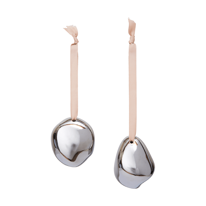 Bellure pendente de Natal 7 cm 2 peças - Prateado - Ferm Living