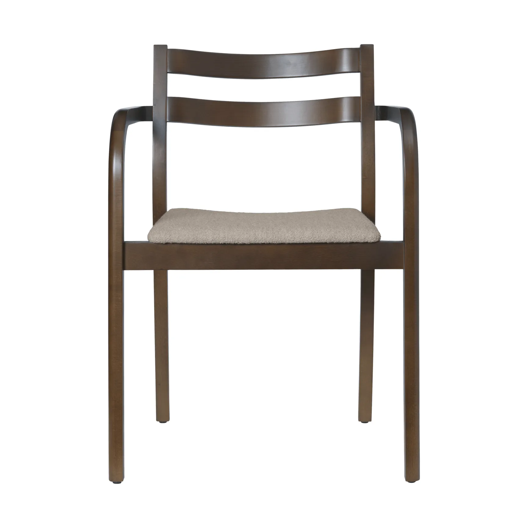 Boda cadeira com braços, Assento estofado em bouclé macio, faia escurecida-natural Ferm Living