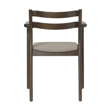 Boda cadeira com braços - Assento estofado em bouclé rugged, dark stained-natural - Ferm Living