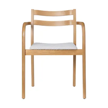 Boda cadeira com braços - Assento estofado rugged bouclé, natural-off-white - Ferm Living