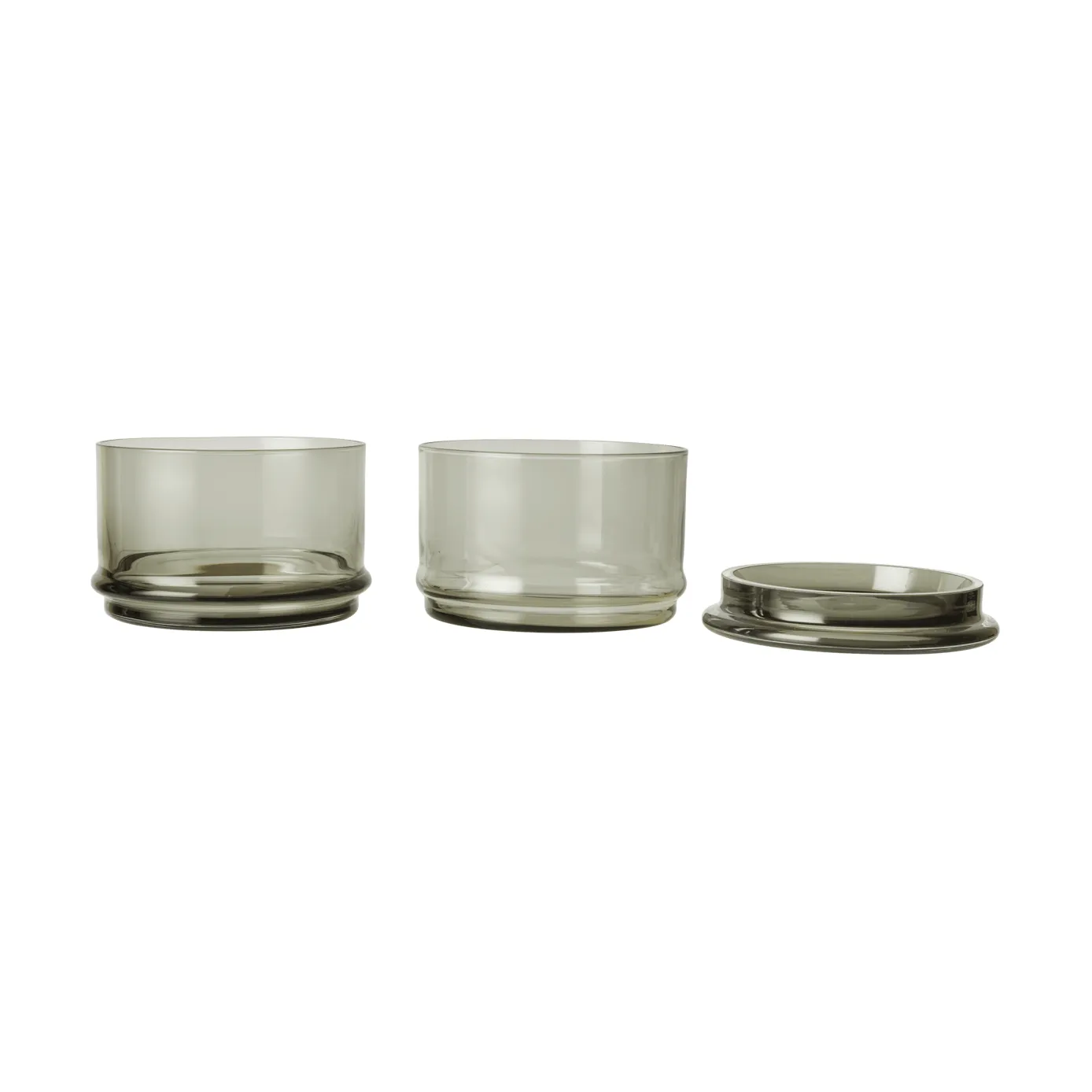 Boya frascos empilháveis, 2 peças, smoked grey Ferm Living