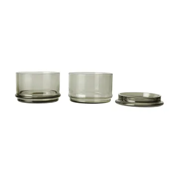 Boya frascos empilháveis - 2 peças, smoked grey - Ferm Living