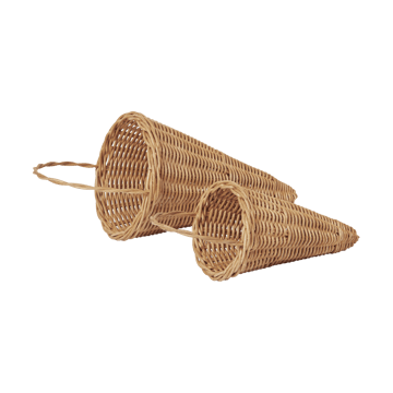 Braided enfeite de Natal em forma de cone 18 cm - Natural - Ferm Living