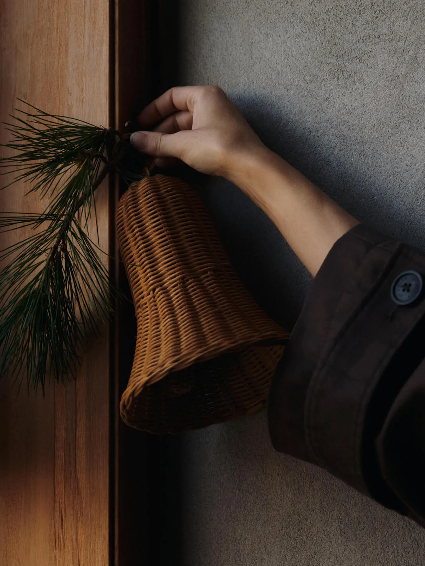 Braided enfeite de Natal em forma de sino 20 cm 2 unidades, Natural Ferm Living