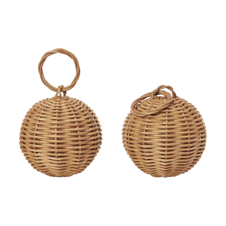 Braided enfeite de Natal redondo Ø8 cm 2 unidades - Natural - Ferm Living