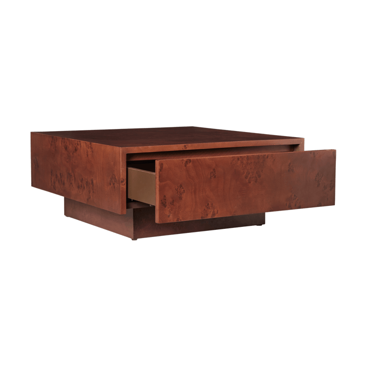 Burl storage mesa de centro 70x70 cm, Dark stained burl Ferm Living