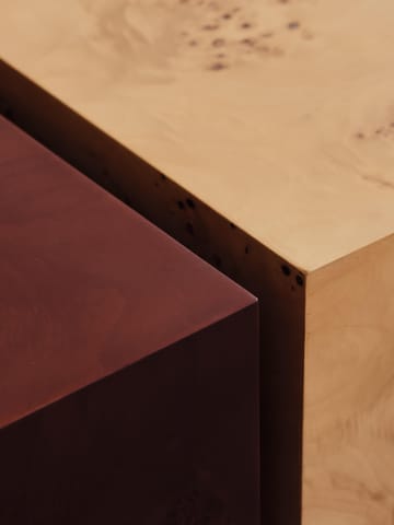 Burl storage mesa de centro 70x70 cm - Dark stained burl - Ferm Living