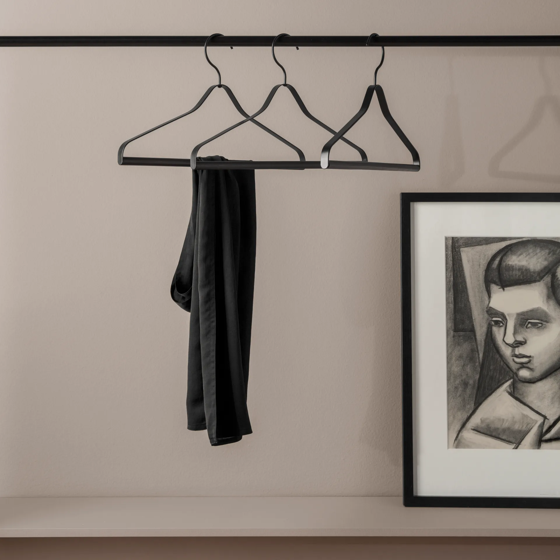 Cabide Ferm Living 3 un., preto Ferm Living