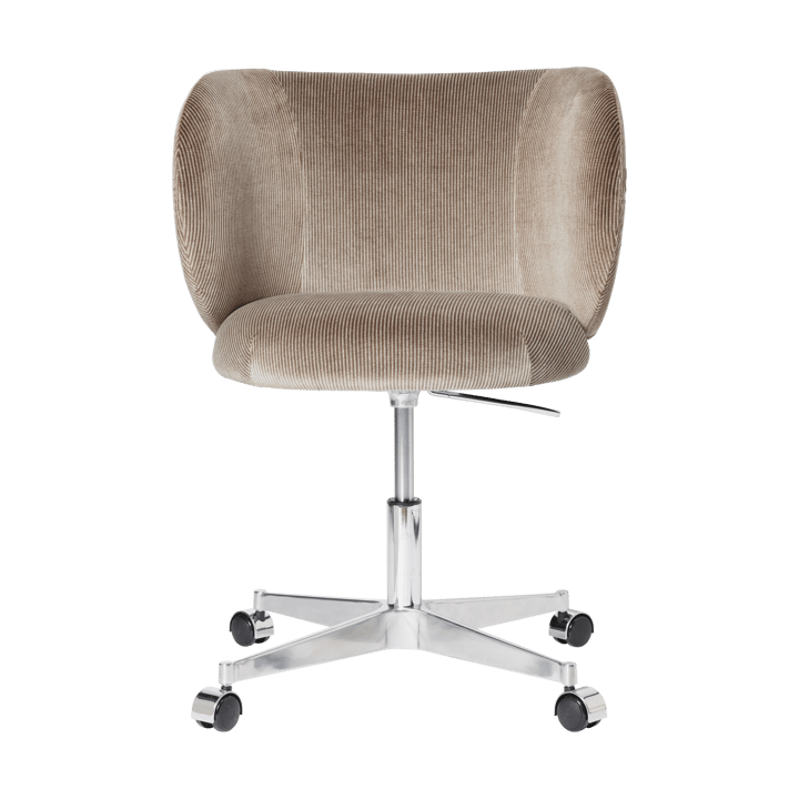 Cadeira de jantar Rico com rodas Devoré Velvet - Flint Grey - Ferm Living