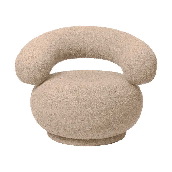 Cadeira lounge Orbo - Raw bouclé - Natural - Ferm Living