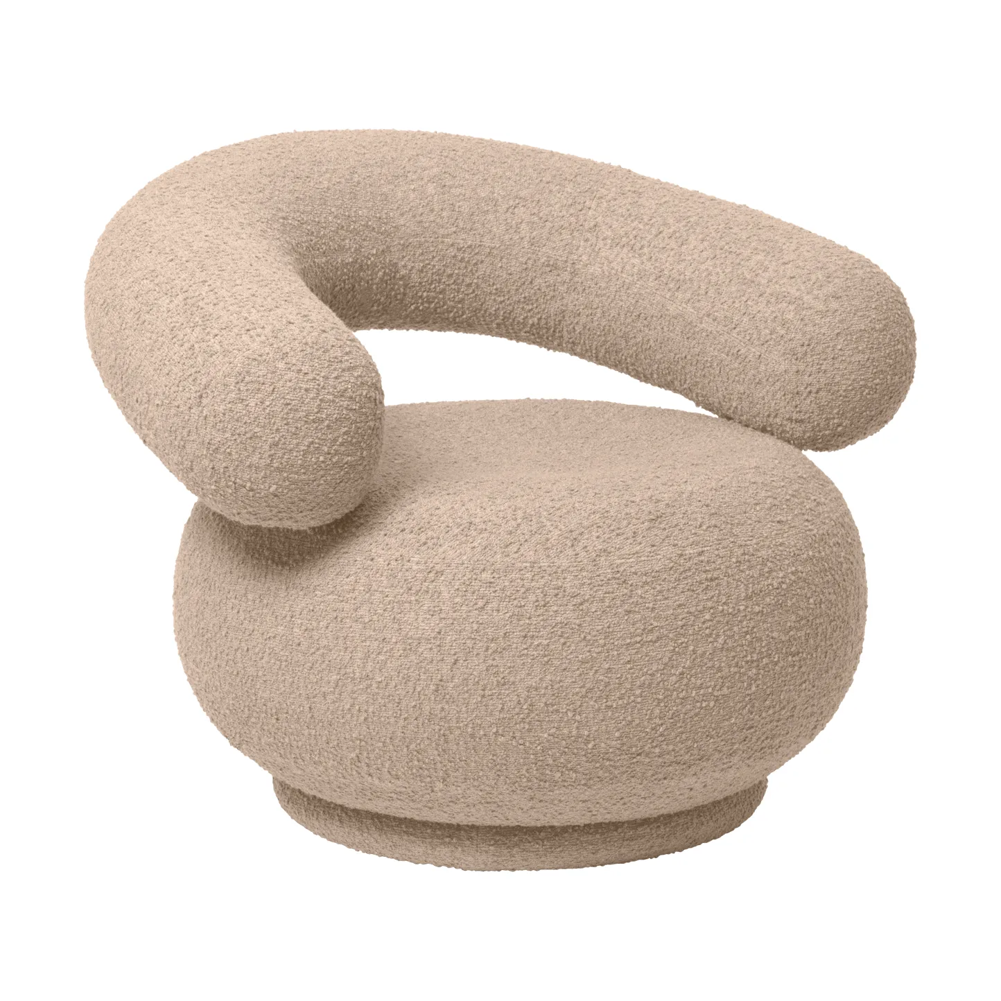 Cadeira lounge Orbo, Raw bouclé - Natural Ferm Living