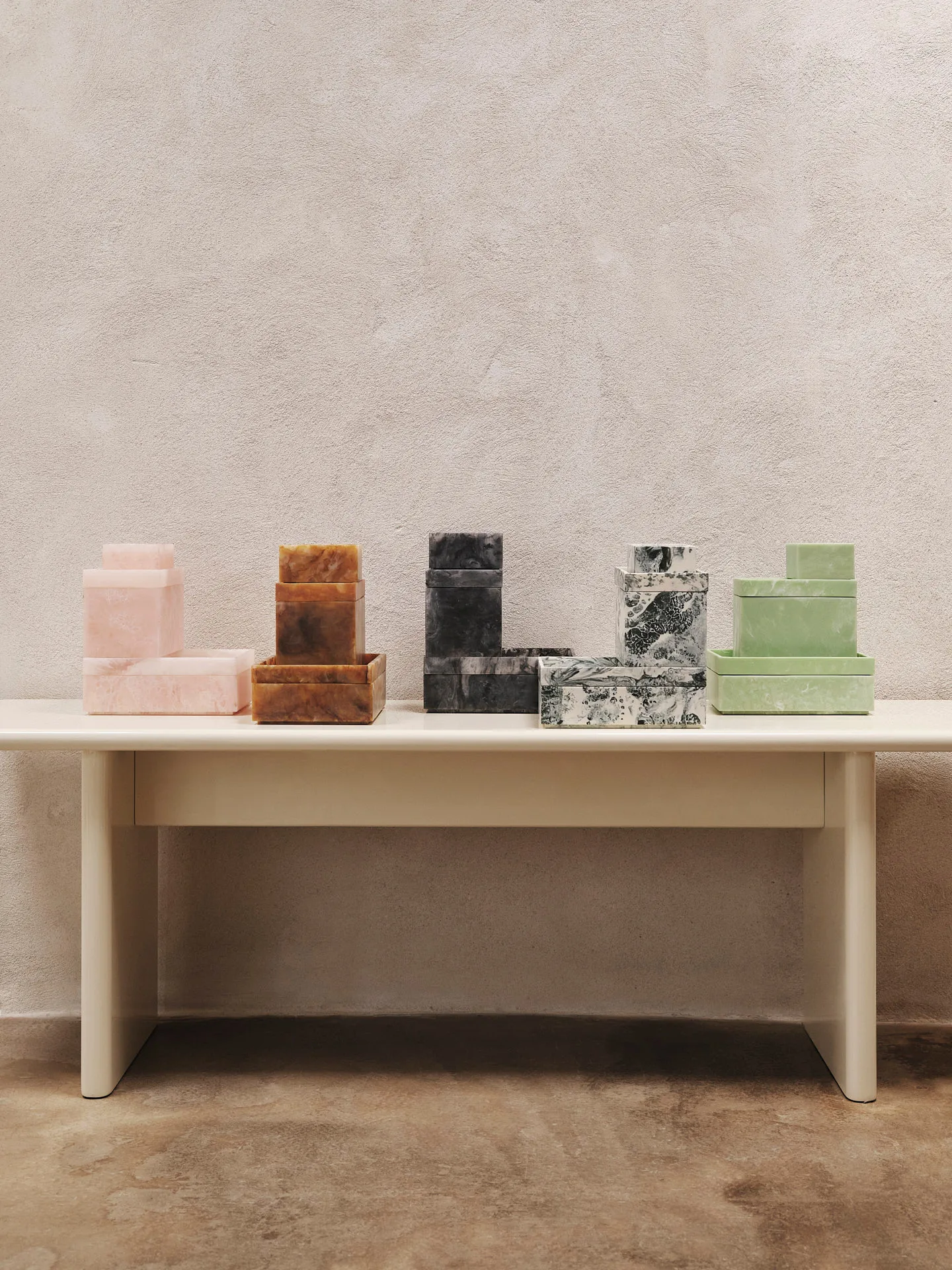 Caixa de armazenamento Mist 7,5x10 cm, Emerald-off white Ferm Living