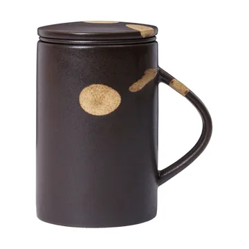 Caneca de chá Koyo com infusor 40 cl - Dark brown-buff - Ferm Living