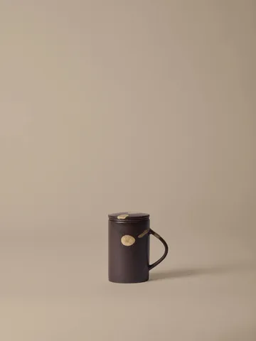 Caneca de chá Koyo com infusor 40 cl - Dark brown-buff - Ferm Living