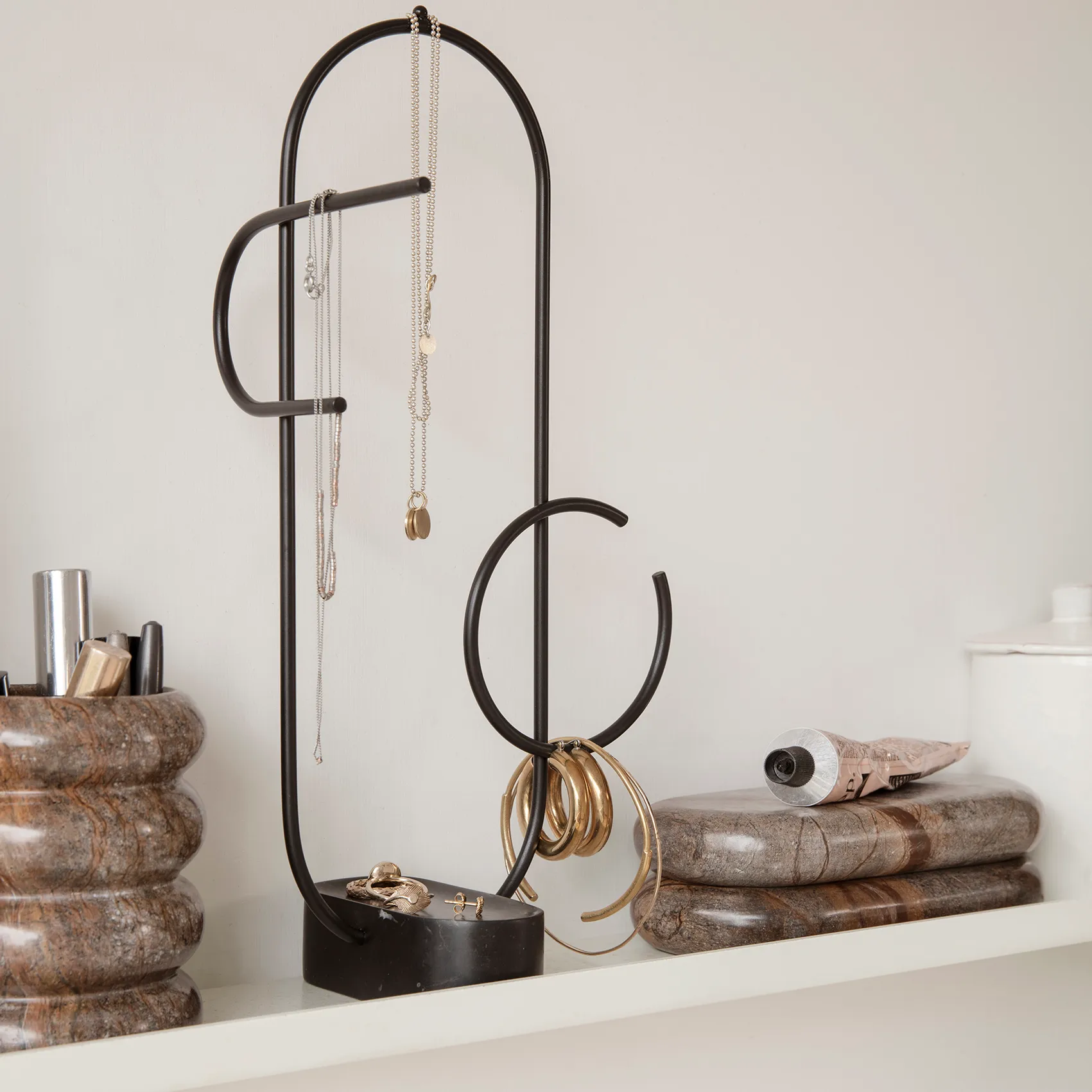 Caneca de escova de dentes Bendum, brown marble Ferm Living