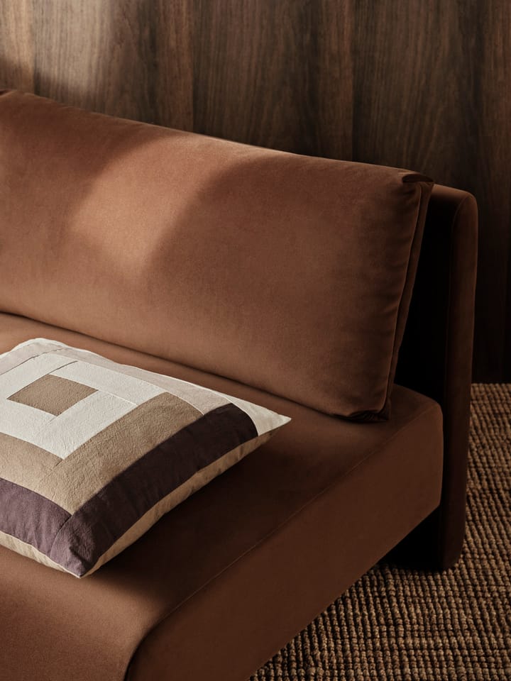 Capa de almofada Border patchwork 50x50 cm, Coffee-dark sand Ferm Living