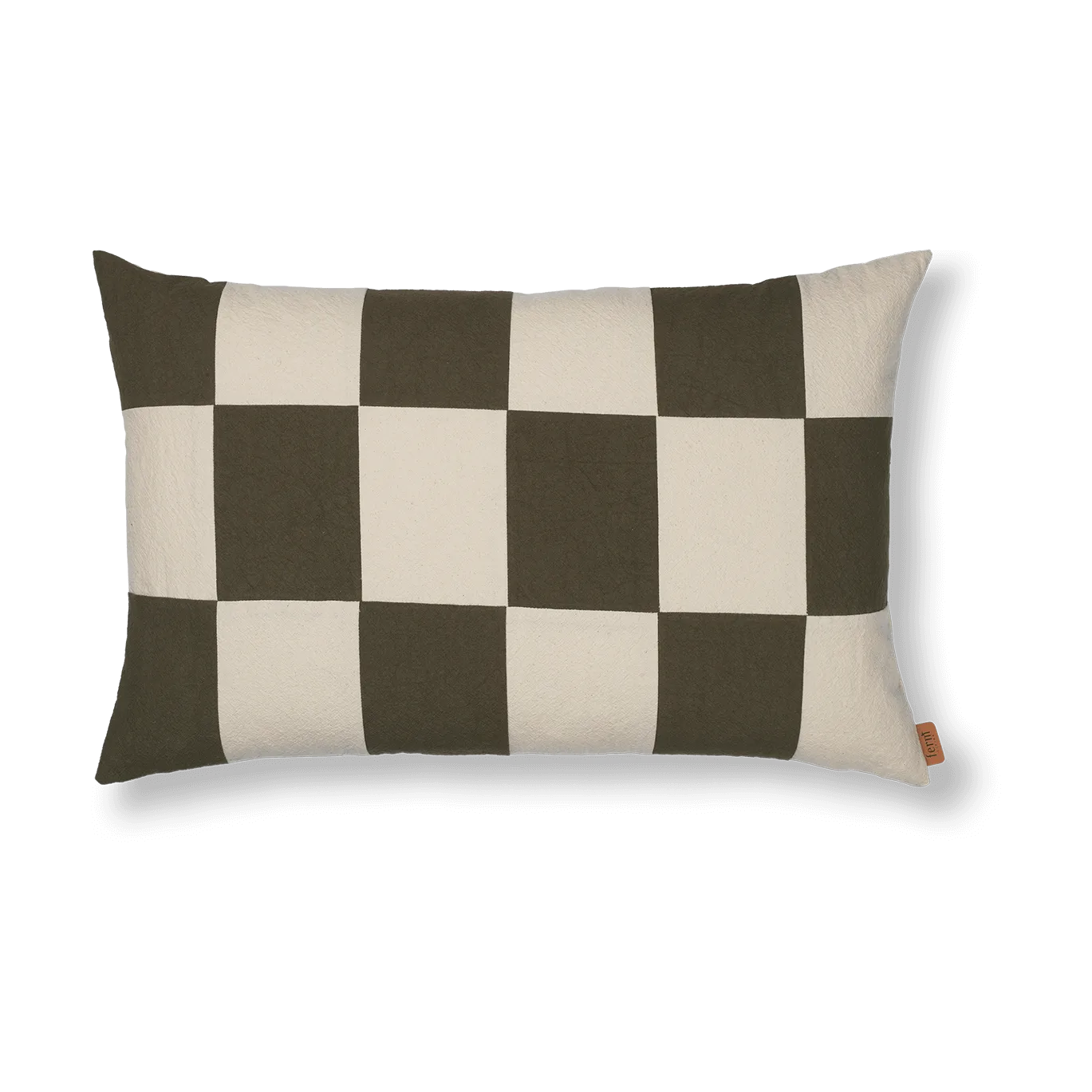 Capa de almofada Fold patchwork 40x60 cm, Dark Olive -undyed Ferm Living