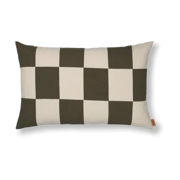Capa de almofada Fold patchwork 40x60 cm - Dark Olive -undyed - Ferm Living