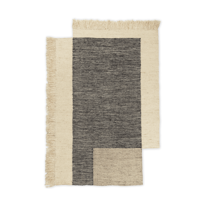 Carpete de lã Counter - Carvão-Branco Off, 140x200 cm - Ferm Living