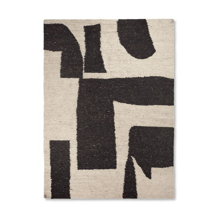 Carpete de lã Piece - Off-white-Café, 200x300 cm - Ferm Living
