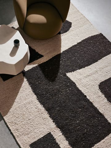 Carpete de lã Piece - Off-white-Café, 200x300 cm - Ferm Living