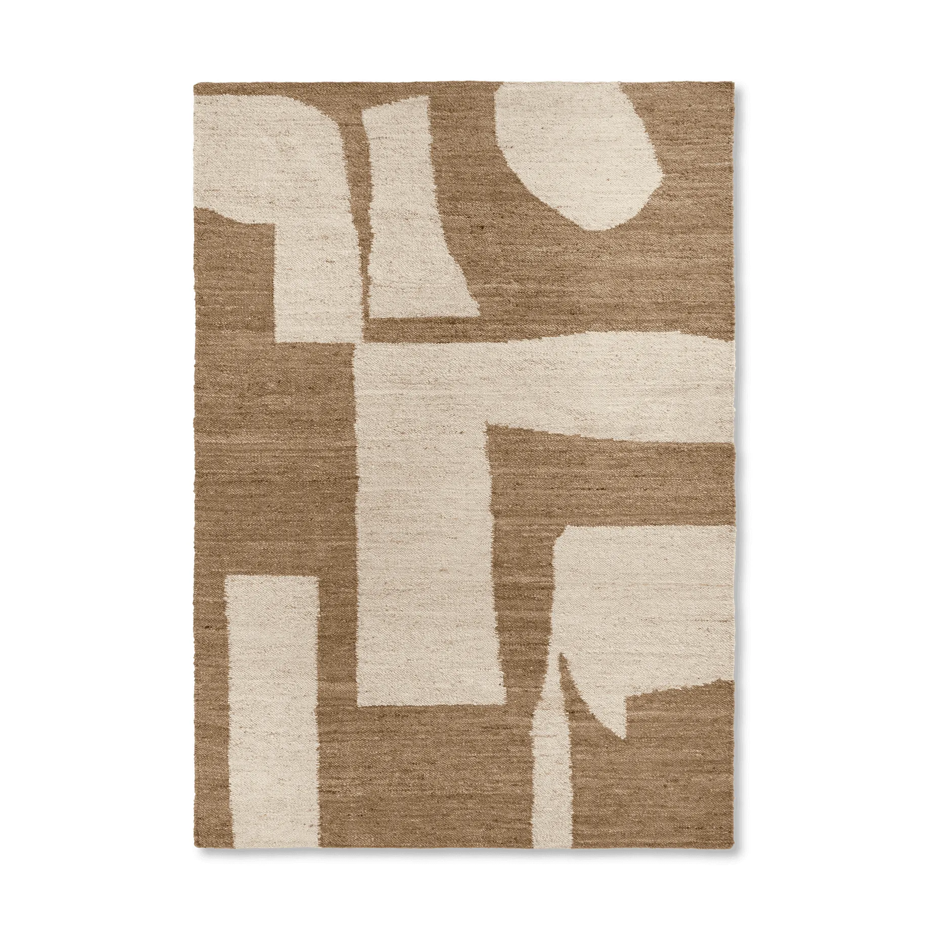 Carpete de lã Piece, Off-white-Toffee, 200x300 cm Ferm Living