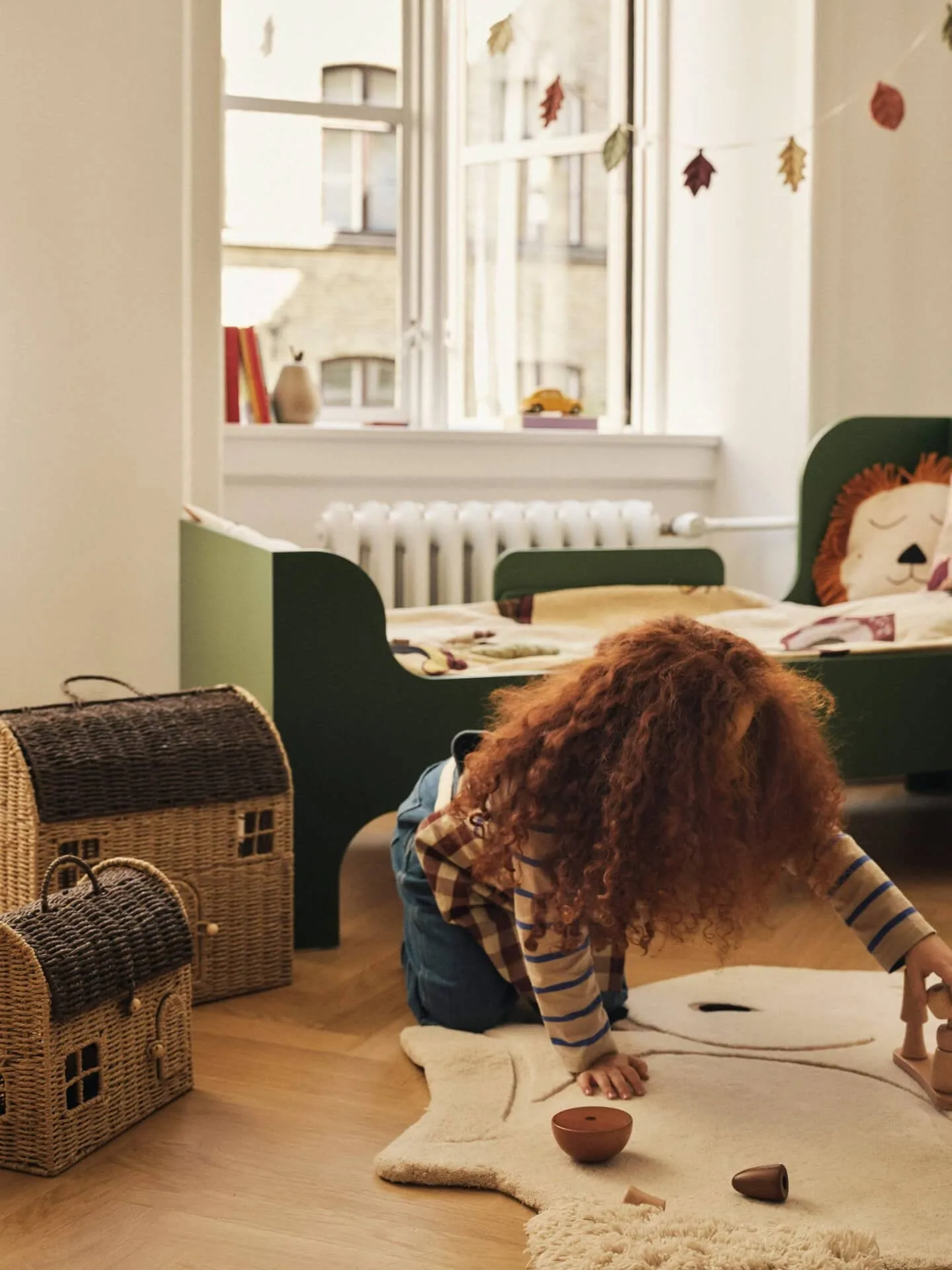 Casu cestos de arrumação em forma de casa, 2 peças, Natural-castanho escuro Ferm Living