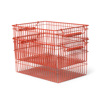 Cesto Cala empilhável 2 un. - Poppy red, 36,2x26,2x20,2 cm - Ferm Living