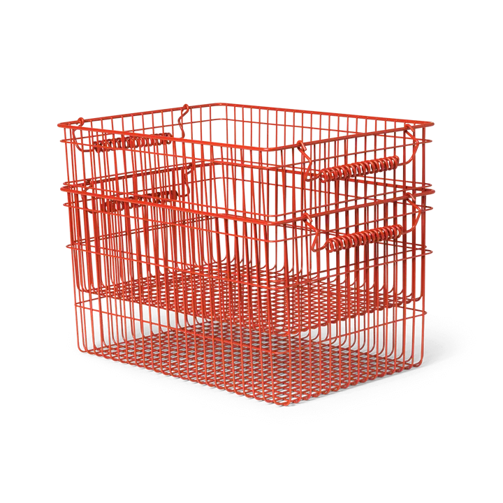 Cesto Cala empilhável 2 un. - Poppy red, 36,2x26,2x20,2 cm - Ferm Living