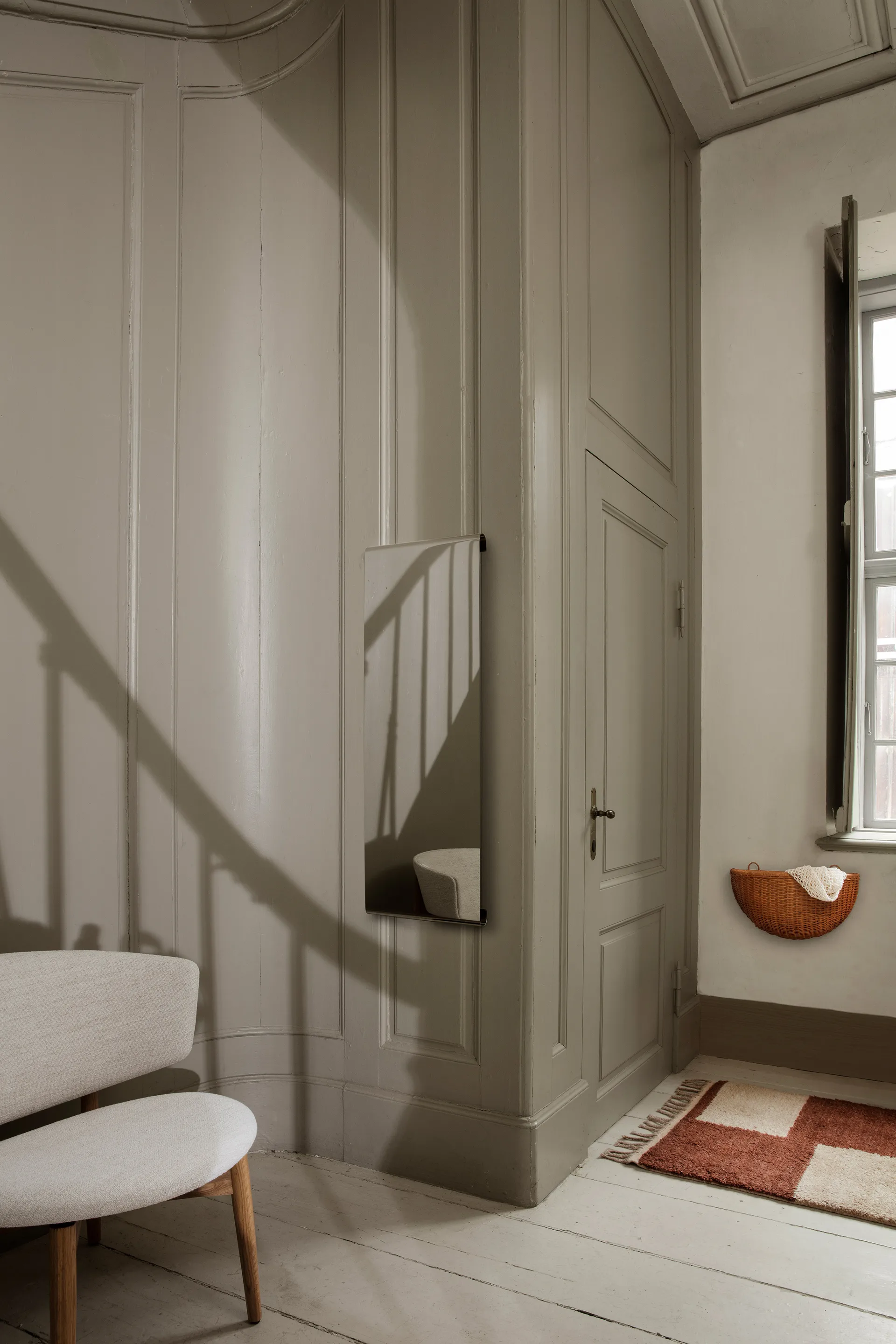 Cesto de parede trançado 2 un., Natural Ferm Living